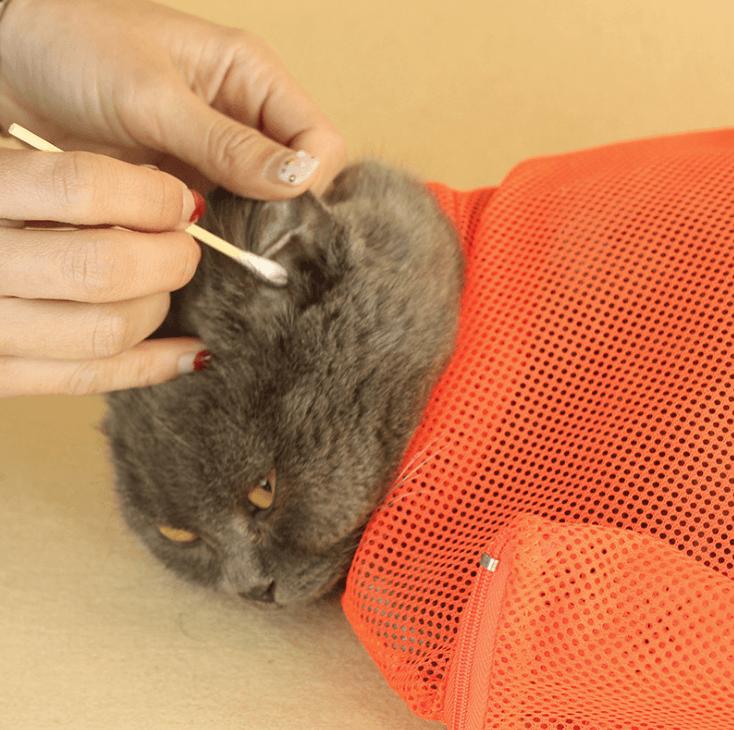 Pet Soft Cat Grooming Bag Adjustable Multifunctional Polyester Cat Washing Shower Mesh Bags Pet Nail Trimming Bags - MRSLM