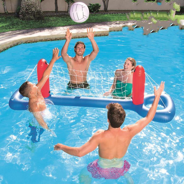 Giant Inflatable Pool Toy Volleyball Football Ball Game Swimming Game Toys Air Mattresses Large Floating Island Boat Toy Party - MRSLM