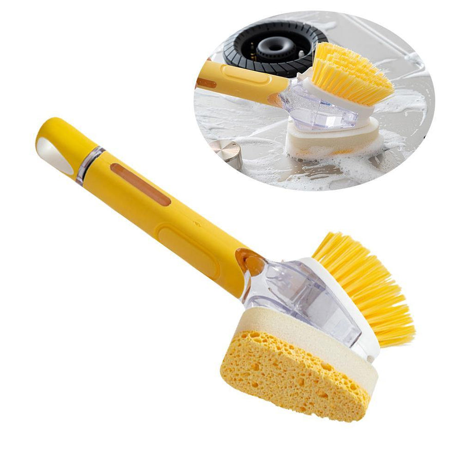 Kitchen Multi Functional Press Pot Brush Long Handle Cleaning Brush Slot Cleaner Brush Clean Window Slot Clean Tool - MRSLM