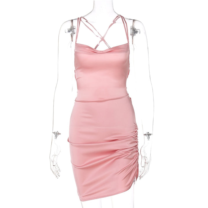 Women's Sleeveless Satin Dress