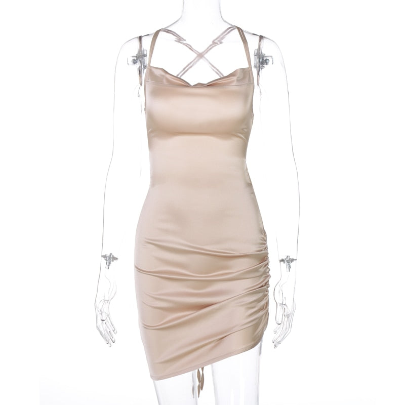 Women's Sleeveless Satin Dress