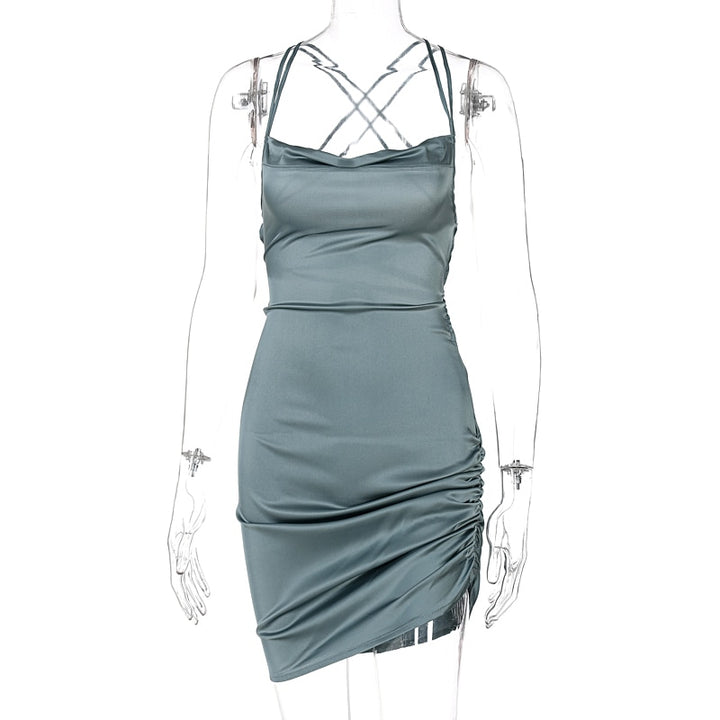 Women's Sleeveless Satin Dress