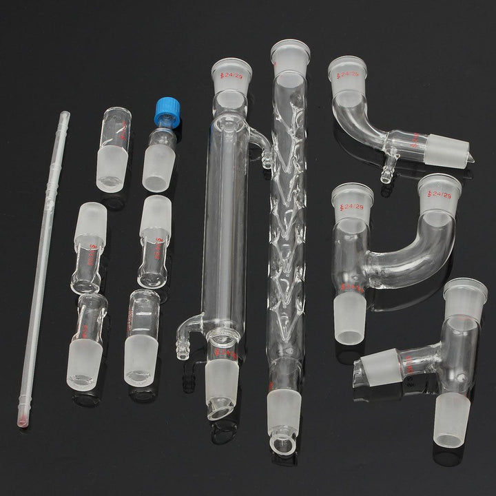 29Pcs/Set 24/29 Laboratory Glassware Kit 25/50/100/250/500mL Flask Lab Chemistry Glass Ground Joint Distillation Separation - MRSLM