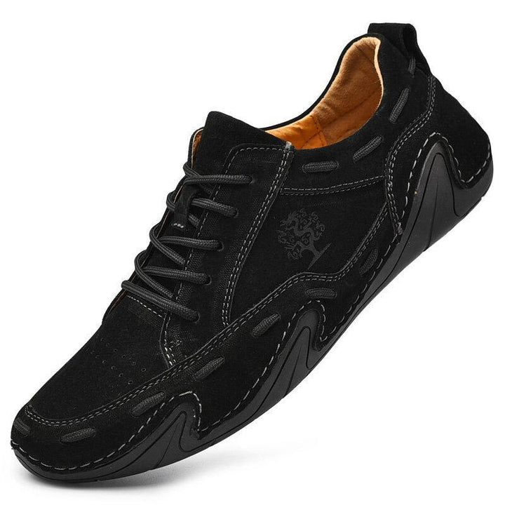 Men Leather Breathable Non Slip Soft Sole Casual Driving Shoes - MRSLM