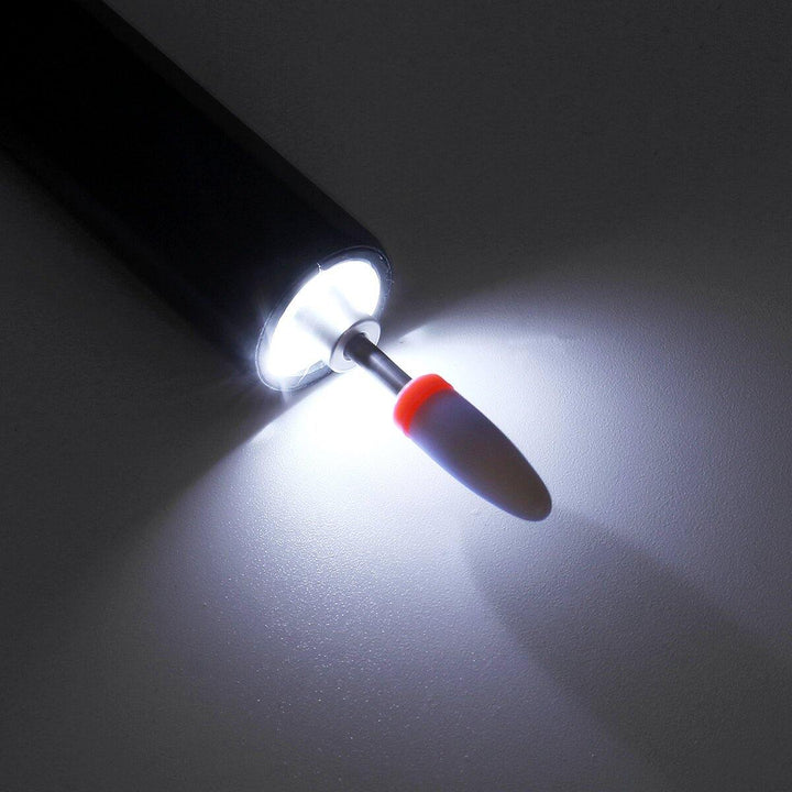 USB DC5V Mini Portable Electric Nail Polisher LED Pen Drill Polishing Nail Drill Machine - MRSLM