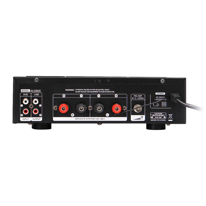 AV-505AT 110-220V bluetooth Home Power Amplifier Audio Stereo AMP Mixer USB FM (110V US Plug) - MRSLM