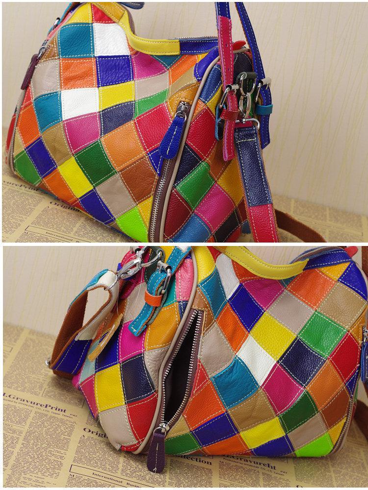 Patchwork Leather Stitching Shoulder Bag