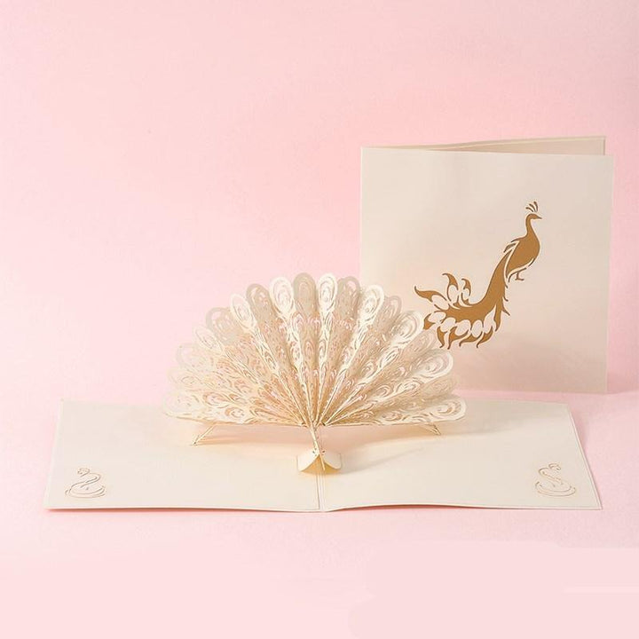 3D Laser Cut Handmade Sakura Kissing Lover Paper Invitation Greeting Card - MRSLM