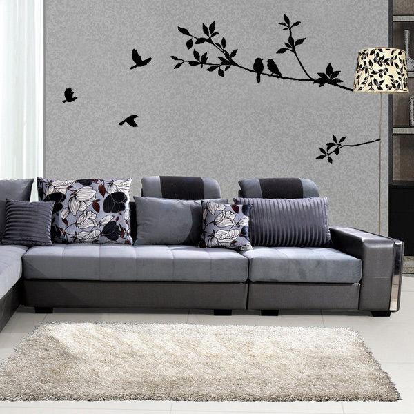 DIY Wall Sticker Bird On the Branch PVC Waterproof Removable Wall Decal Home Living Room Bedroom Kitchen Wall Decor - MRSLM