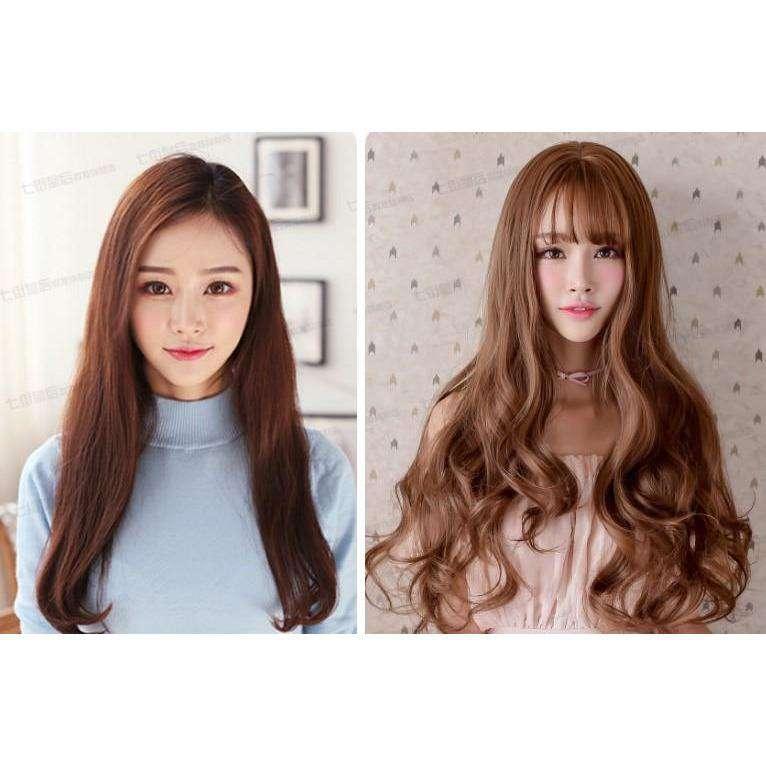 Girls Curl Big Waves Korean Air Liuhai Lifelike Wig Headset - MRSLM