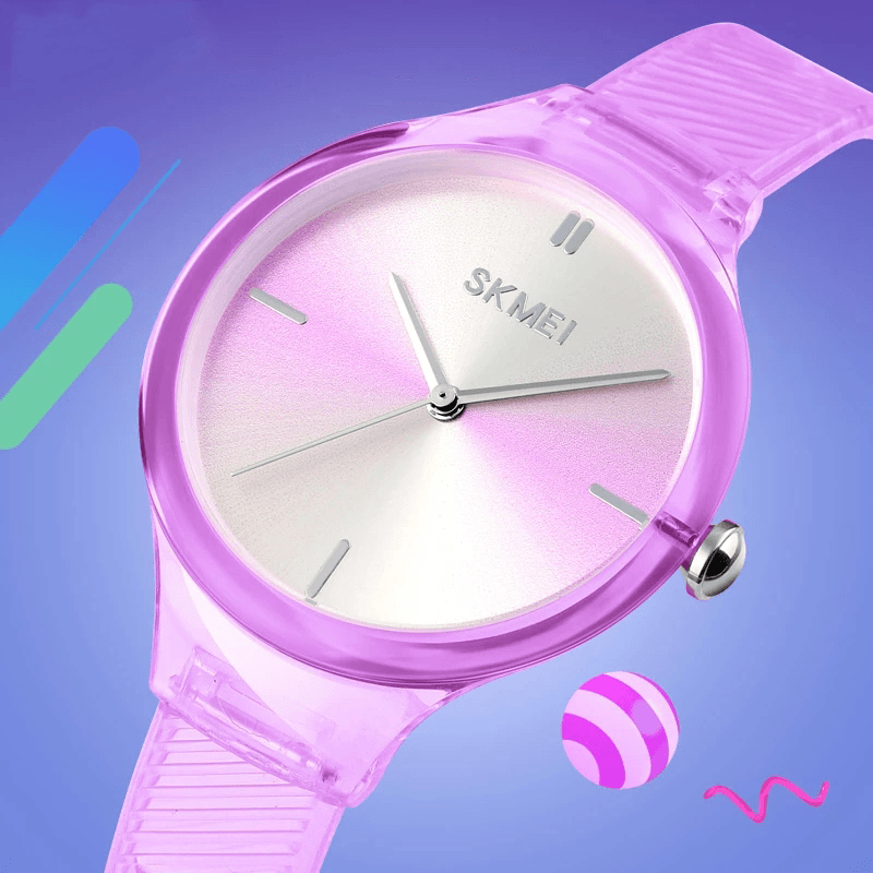 SKMEI 1714 Fashion Women Watch Colorful Transparent Waterproof Lady Quartz Watch - MRSLM