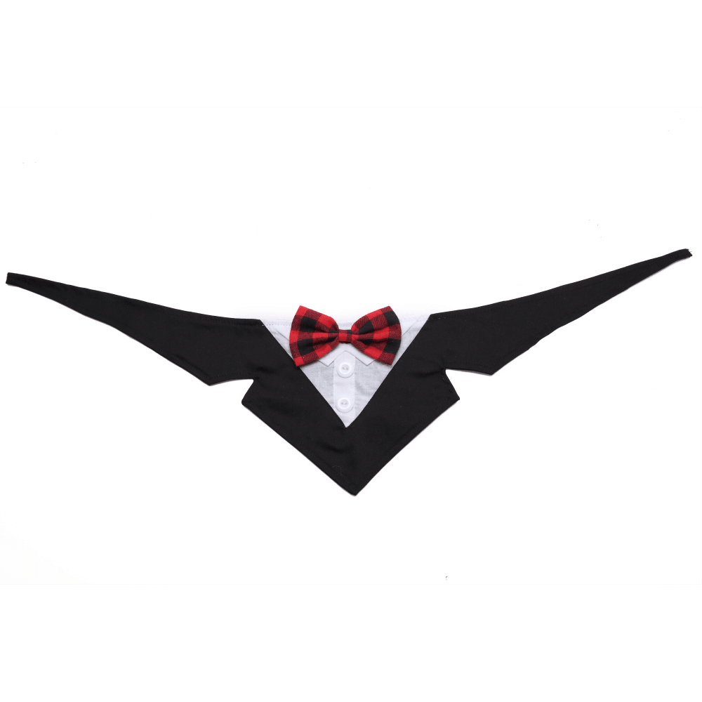 Formal Dog Tuxedo Bandana Ties Adjustable Neckerchief Pet Bow Tie for Wedding Party - MRSLM