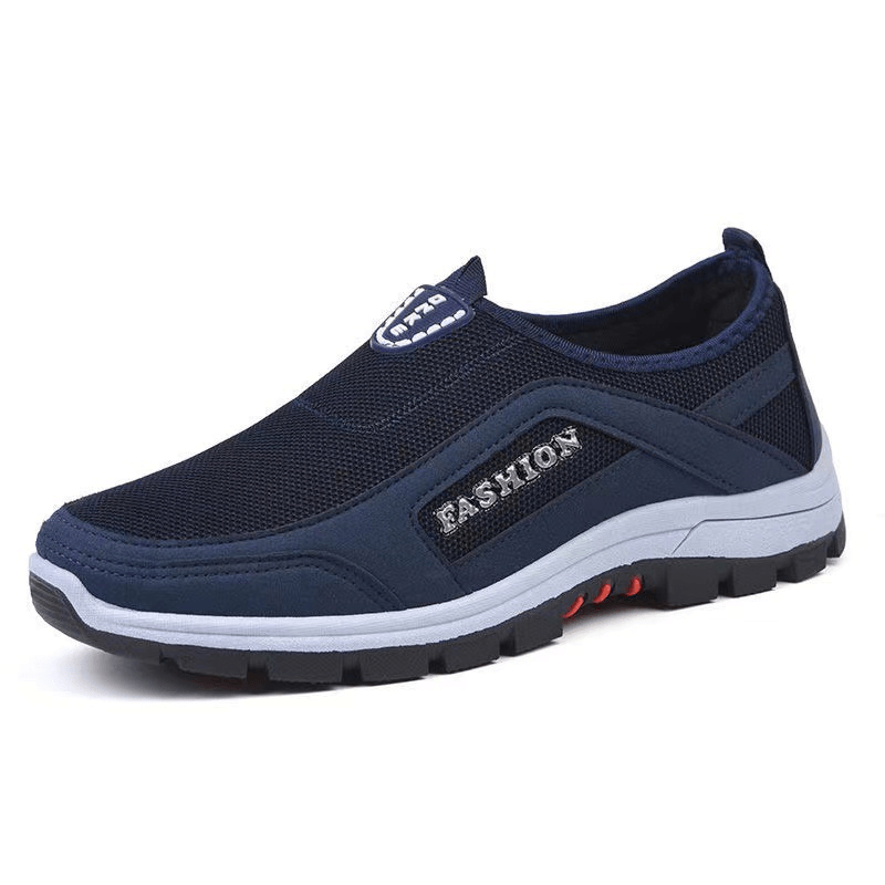 Men Breathable Soft Sole Non Slip Comfy Slip on Old Peking Style Casual Walking Shoes - MRSLM
