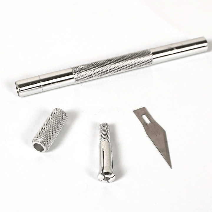 6 Blades Aluminum Carve Knife Extra Backup Sculpture Engrave Graver Cutter Muti-Funtion Carving Knife Set - MRSLM