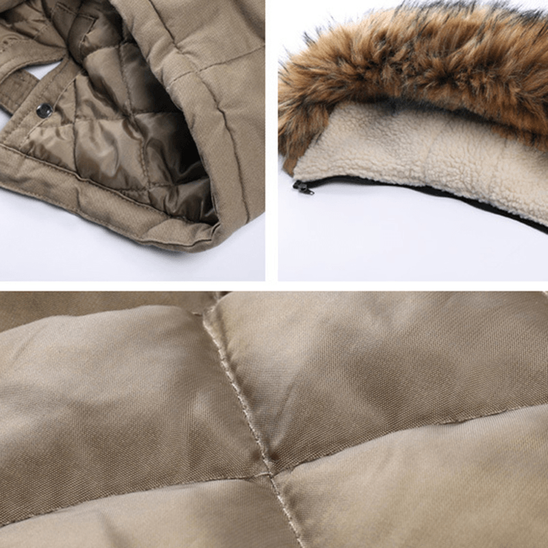 Mens Outdoor Detachable 100% Cotton Thickenen Warm Coats - MRSLM