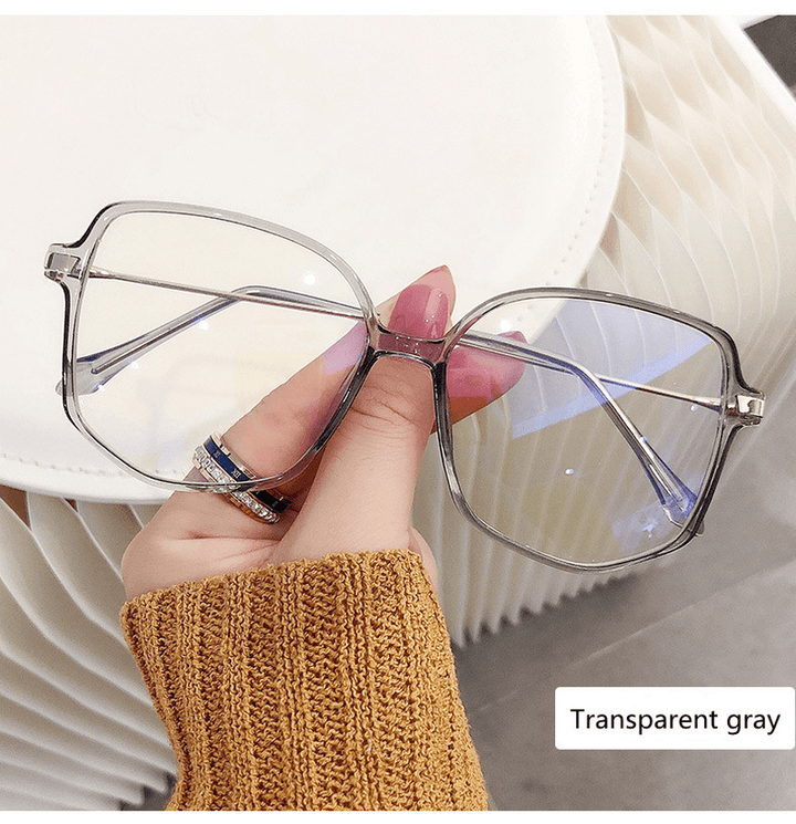 Anti-Blue Light Flat Mirror Ladies Retro Big Frame Glasses Frame - MRSLM
