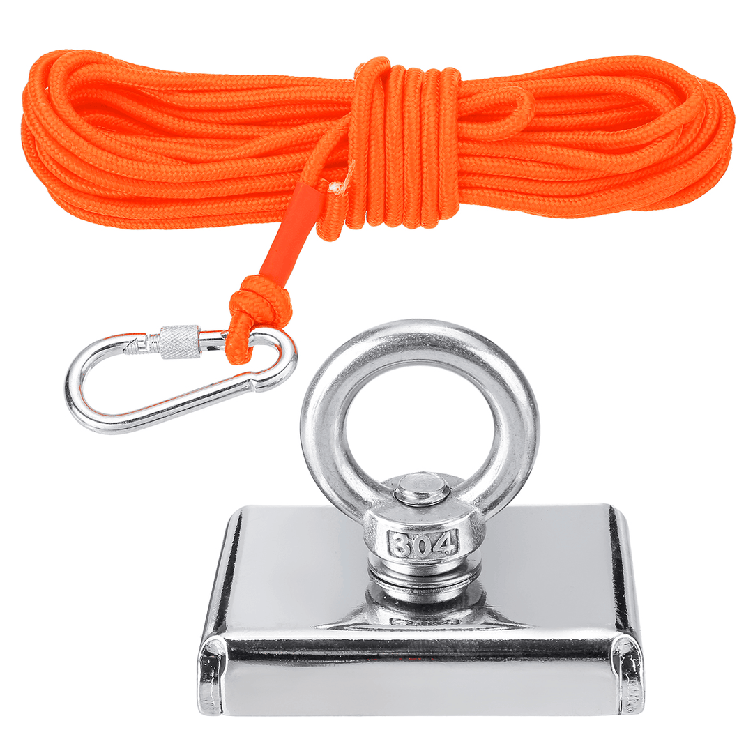 110KG Double Side Neodymium Fishing Salvage Recovery Magnet with 10M Rope for Detecting Metal Treasure - MRSLM