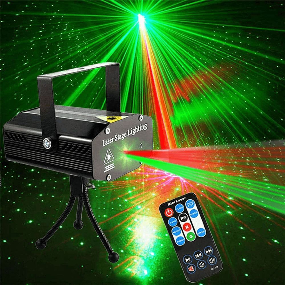 Stage Laser Light Projector Strobe Party Lights Stage Lighting with Remote Control for Disco Party Club KTV Christmas Decor - MRSLM