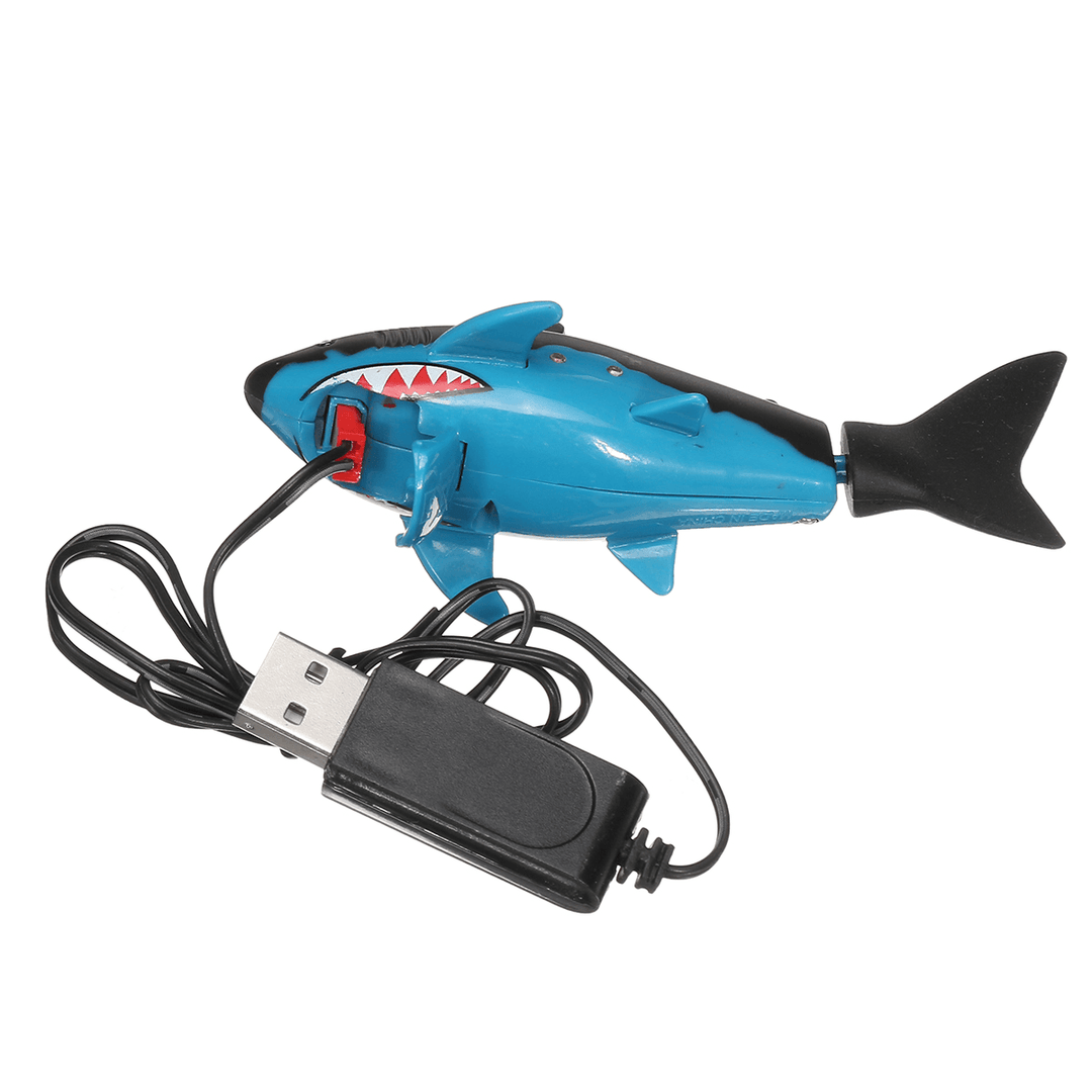 USB Rechargeable Mini Remote Control Shark Electric Diving Shark Toys Gift with Cola Can - MRSLM