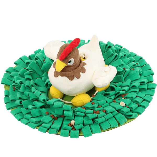 Doglemi Designer Chicken Hatching Eggs Snuffling Mat with Toys Pet Nosework Blanket Set - MRSLM