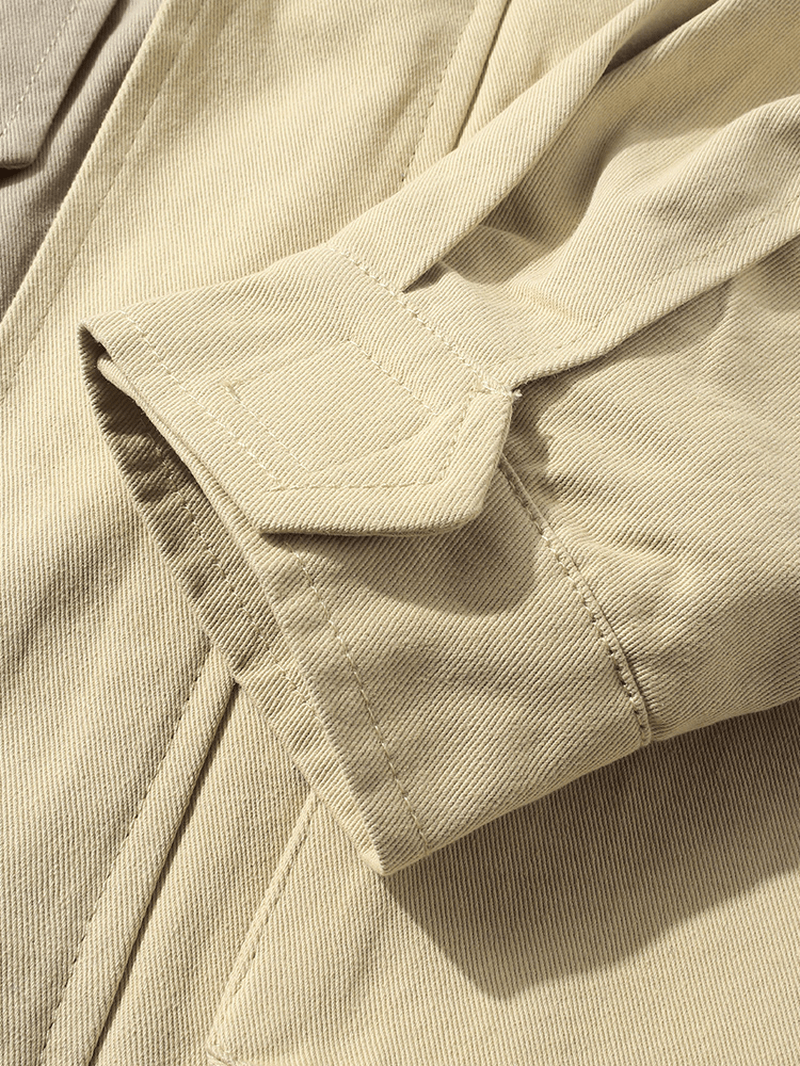 Mens Patchwork Contrast Color Letter Embroidered Long Sleeve Jacket with Pocket - MRSLM