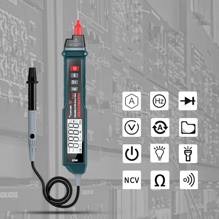 HANMATEK DM10 Pen Type True RMS Digital Multimeter Auto Measurement Non-Contact ACV/DCV Handheld Electronic Tester - MRSLM