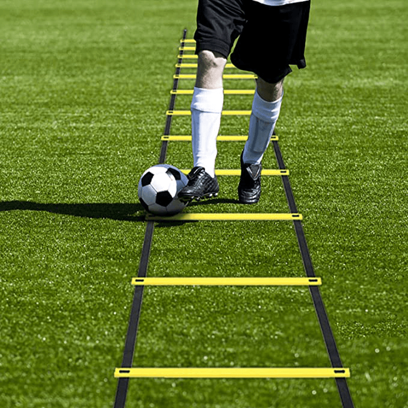KALOAD Soccer Training Ladder Logo Disc Resistance Parachute Jumping Grid Ladder Outdoor Ladder Rope Ladder Training Set - MRSLM