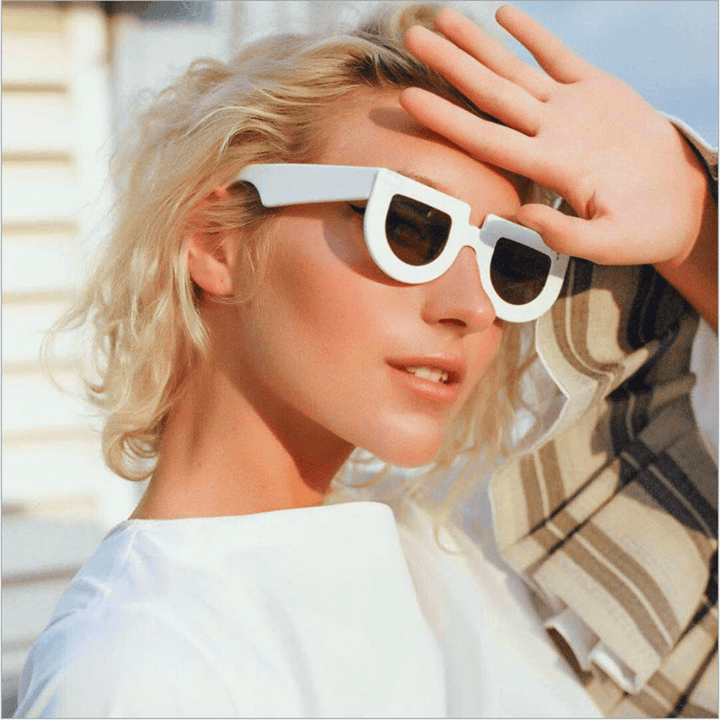 New Glasses European and American Retro Half-Round Sunglasses Women Trendy All-Match Street Sunglasses - MRSLM