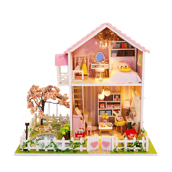DIY Assembled Cottage Love of Cherry Tree Doll House Kids Toys - MRSLM