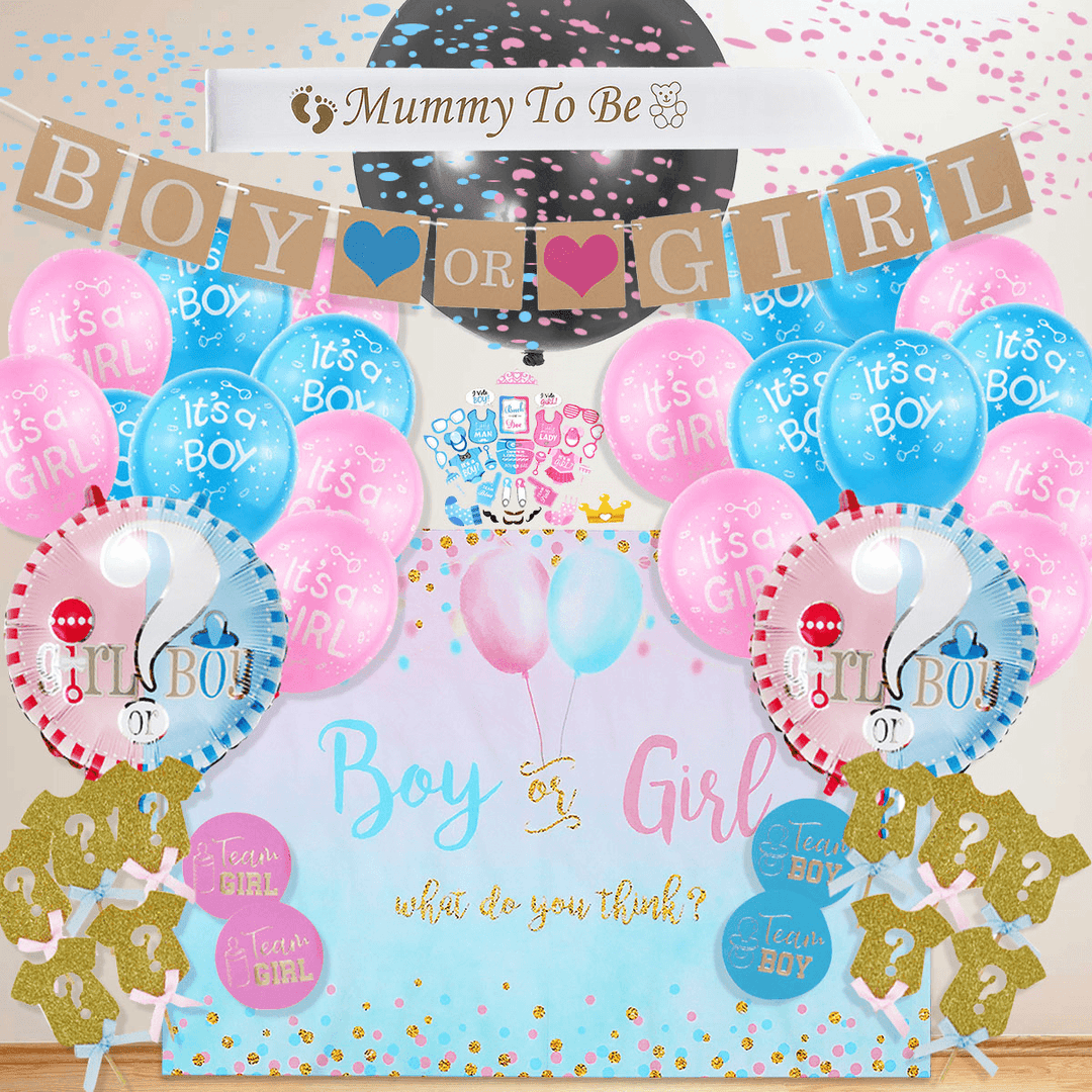 Gender Secret Party Decoration Set Boy or Grill Party Balloon Set - MRSLM