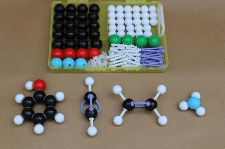 136Pcs Chemistry Molecular Structure Model Kit General & Organic Chemistry Atom Bonds Molecules Medical Set - MRSLM