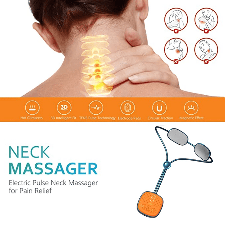 Neck Massage Intelligent Portable Pulse 4D Cordless Trigger Point Deep Tissue Massager for Travel Movement Office Sleep - MRSLM