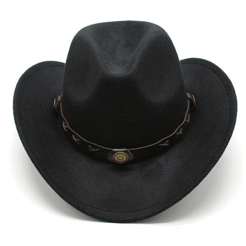 European and American Style Western Cowboy Hat Cross-Border Autumn and Winter Woolen Jazz Hat - MRSLM