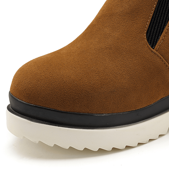 Tassel Slip on Wedges Platform Comfortable Ankle Boots - MRSLM