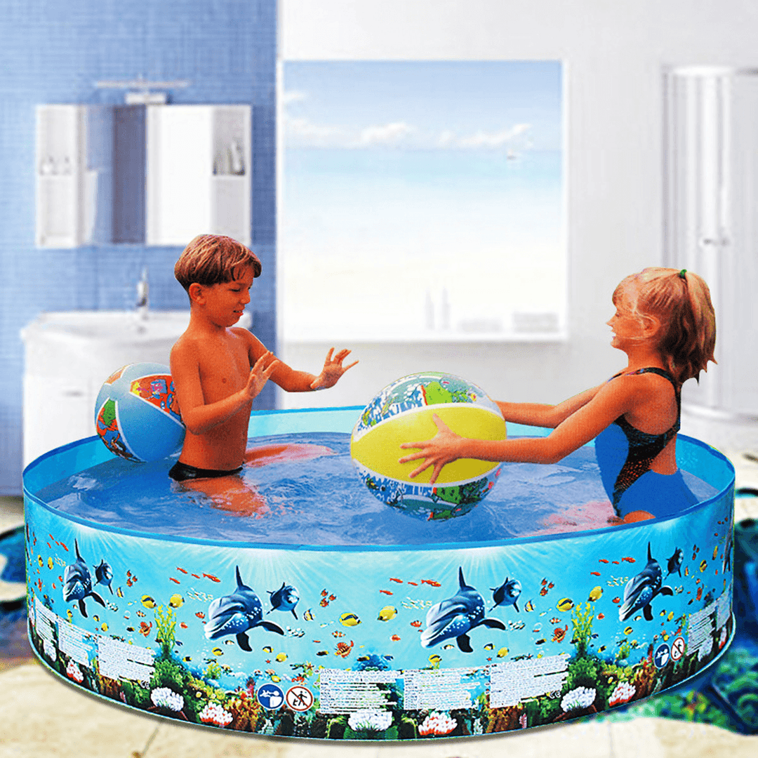 Large Size Kids Inflatable Pool Children'S Home Use Paddling Pool round Swimming Pool Baby Summer Water Toys - MRSLM