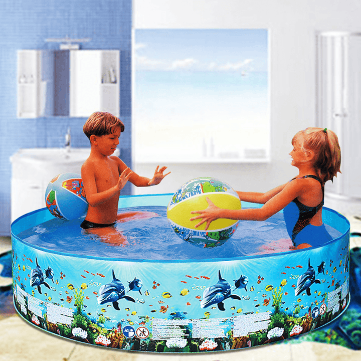 Large Size Kids Inflatable Pool Children'S Home Use Paddling Pool round Swimming Pool Baby Summer Water Toys - MRSLM