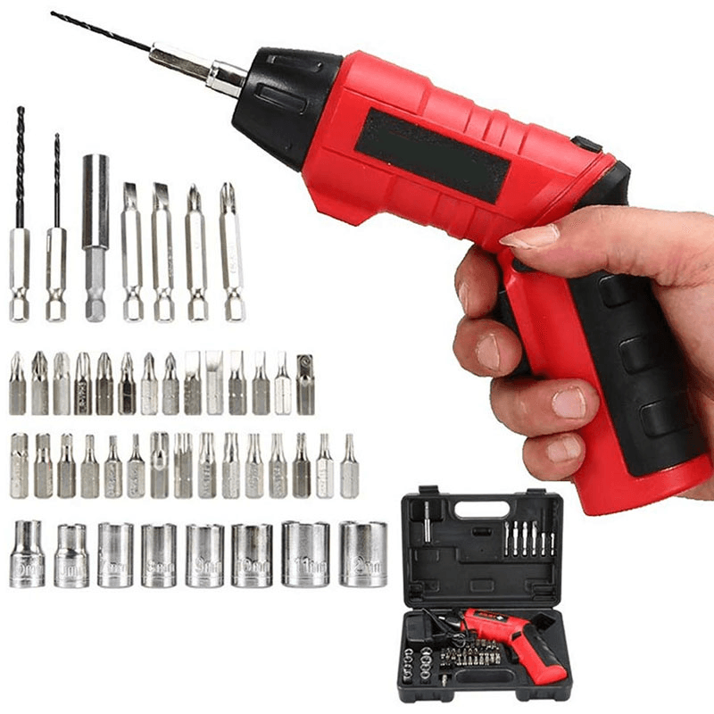 48Pcs 4.8V Cordless Electric Screwdriver Multi-Function Rechargeable Electric Drill Household DIY Screwdriver Set - MRSLM