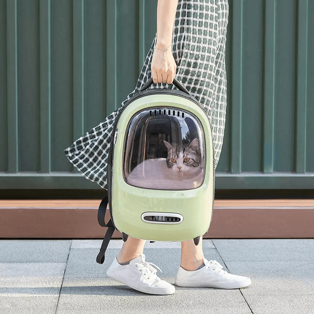 PETKIT Pet Cat Backpack Carrier Bag Vintage Style Travel Window Waterproof Breathable for Pet Travel Bag Dog Cat Space Capsule - MRSLM