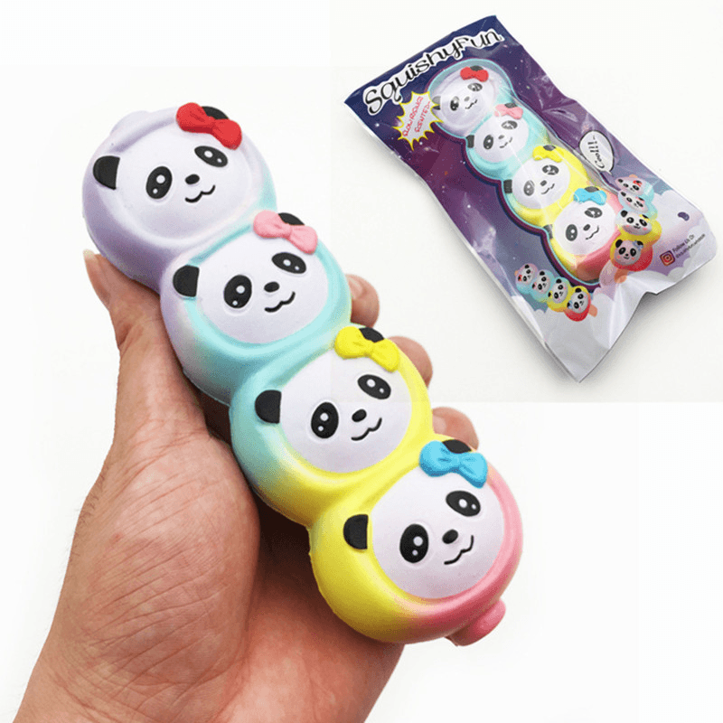 Squishyfun Rainbow Panda Candy Stick Squishy 15Cm Slow Rising with Packaging Collection Gift Toy - MRSLM