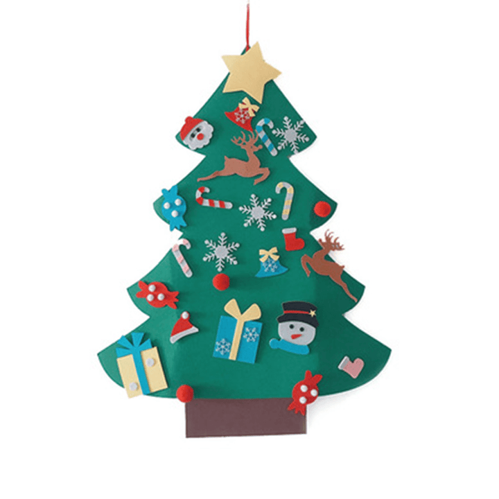 2020 Christmas Decor DIY Felt Christmas Tree for Home New Year Gifts Christmas Ornaments Santa Claus LED Xmas Tree - MRSLM