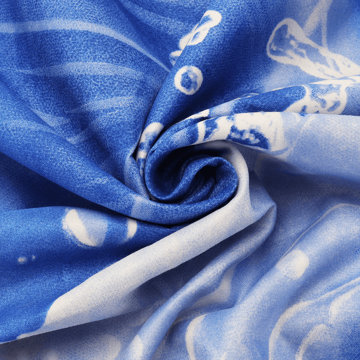 3PCS 200 X 230Cm 3D Blue Rose Printed Bedding Pillowcase Quilt Cover Bedding Sets Queen Size - MRSLM