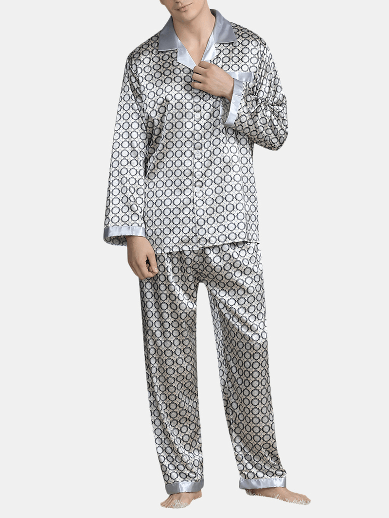 Smooth Silk Lepal Collar Pajamas Set - MRSLM