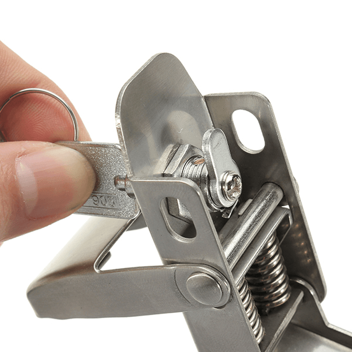 304 Stainless Steel Concealed Toggle Latch Safety Catch Key Locking Spring Loaded - MRSLM