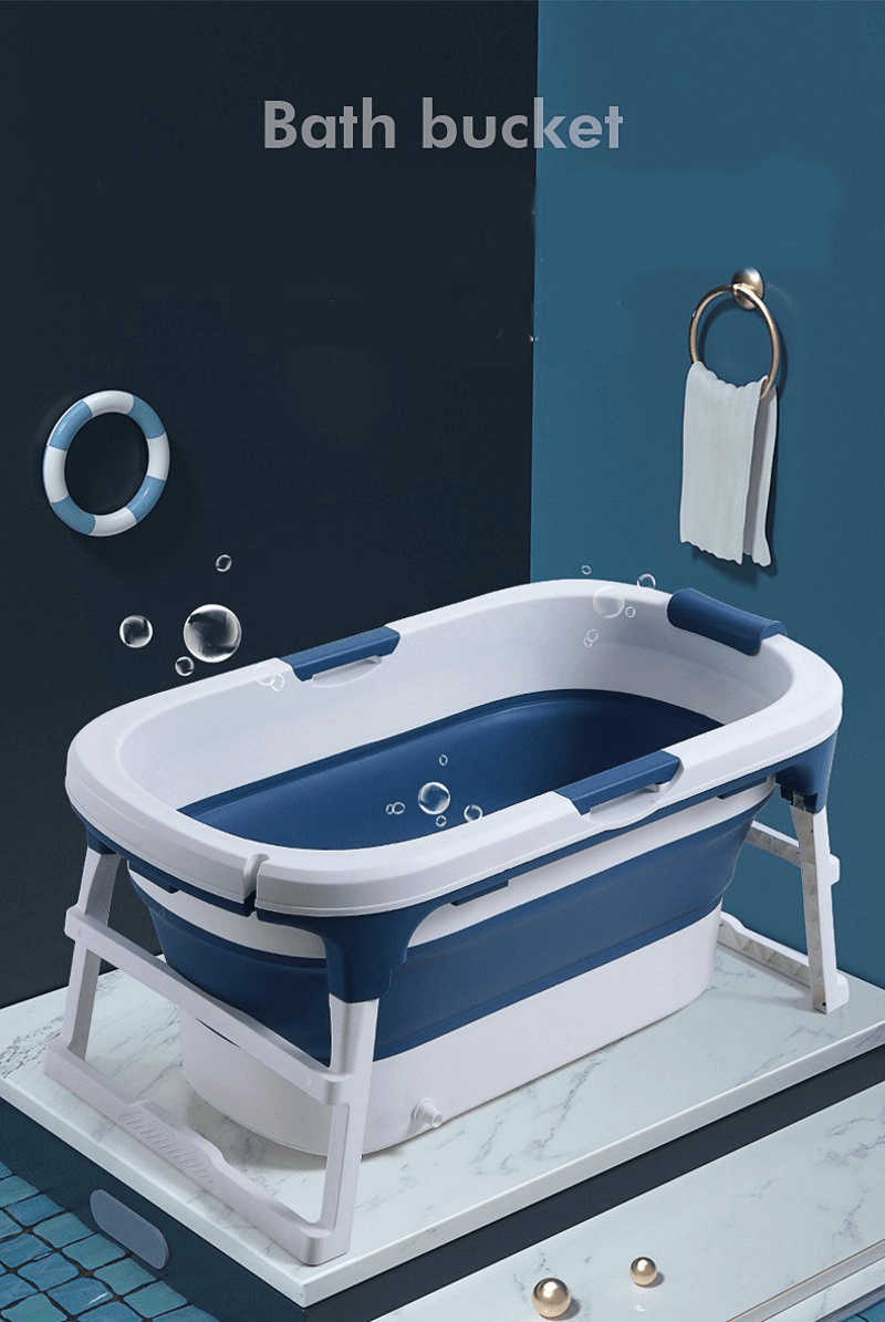 111*63*55Cm Large Deep Folding Bath Tub Adults Bath Tub Children Bath Tub with Lid - MRSLM