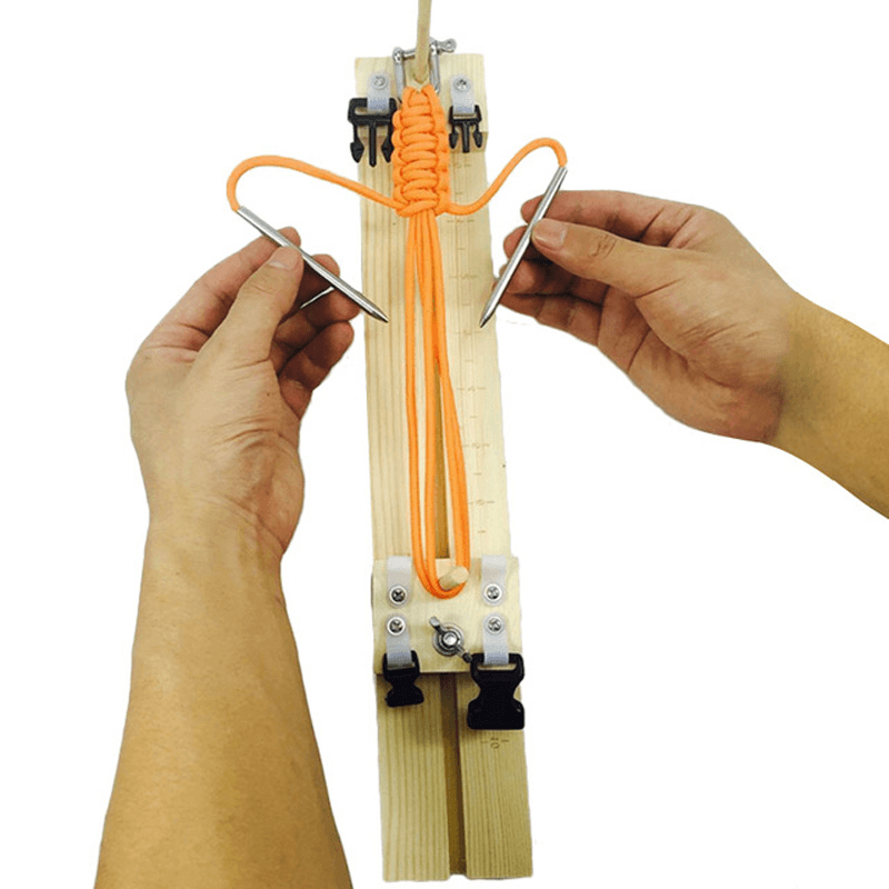 DIY Jig Solid Wood Paracord Bracelet Maker Knitting Tool Wristband Weaving Braiding Device - MRSLM