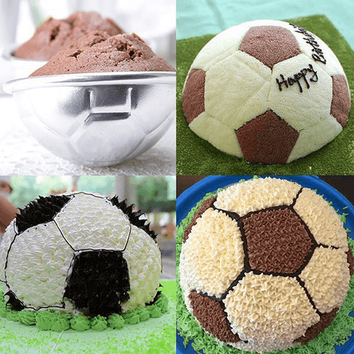 6Pcs Set Aluminum Metal Sphere Football Bath Bomb Molds 3 Size DIY Cake Crafts - MRSLM