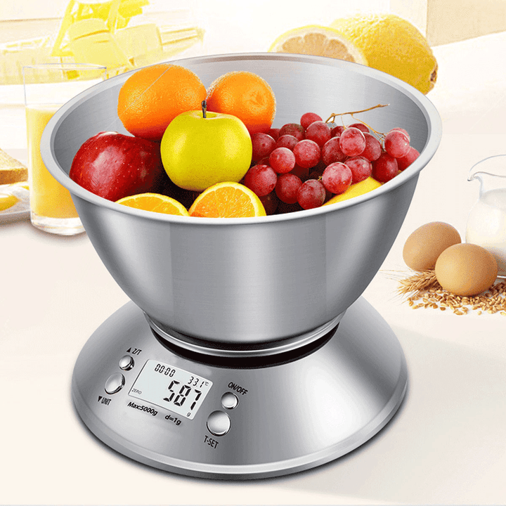 Digital Kitchen Scale LCD Display Stainless Steel Baking High Precision Removable Kitchen Scale - MRSLM