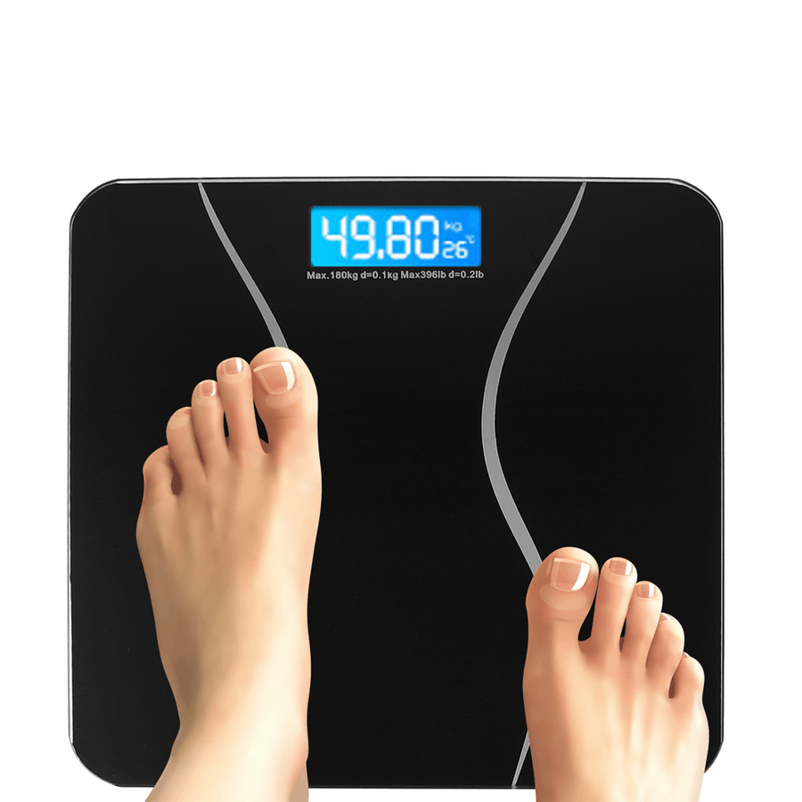 397Lb LCD Digital Weight Scale Electronic Glass Fitness Health Scale Max Load 180Kg - MRSLM