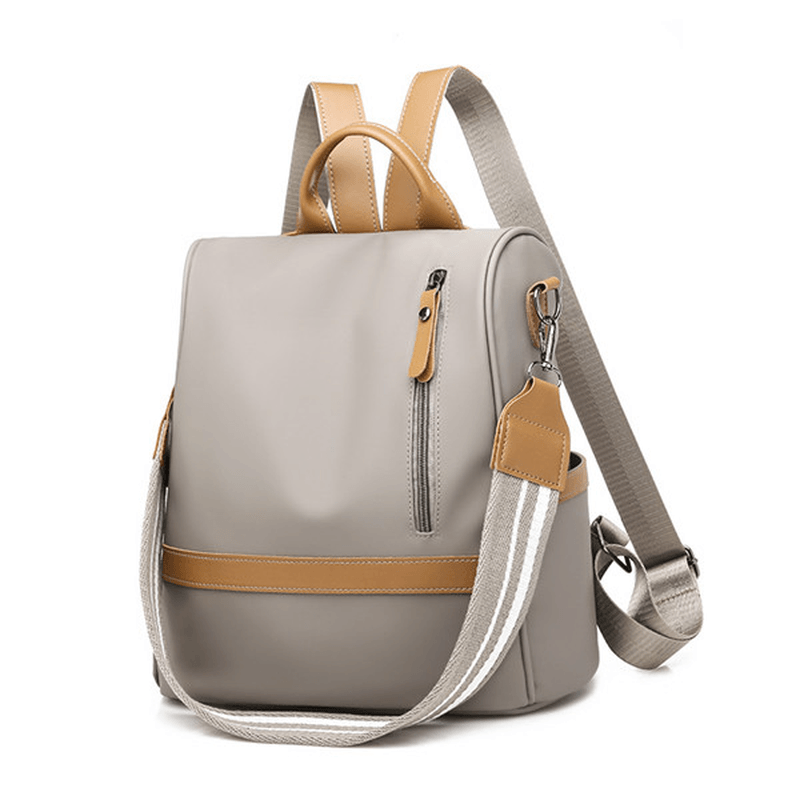 Women Nylon Anti-Theft Travel Backpack Solid Leisure Multi-Function Shoulder Bags - MRSLM