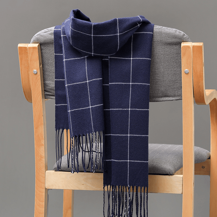 British Plaid Imitation Cashmere Tassels Couple Parent-Child Men'S Scarf - MRSLM